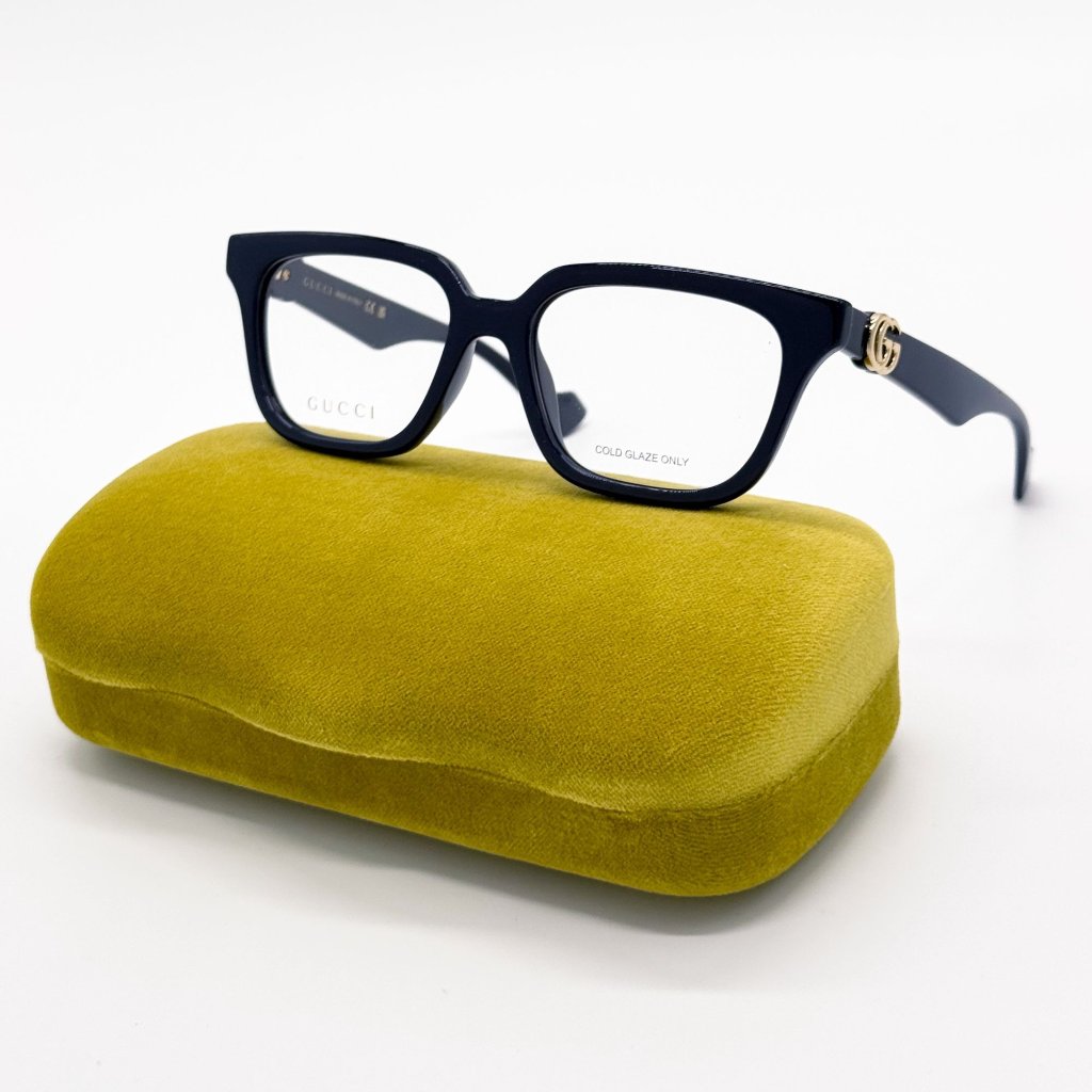 New Gucci Gg1536o 011 Eyeglasses Unisex Blue Eyewear